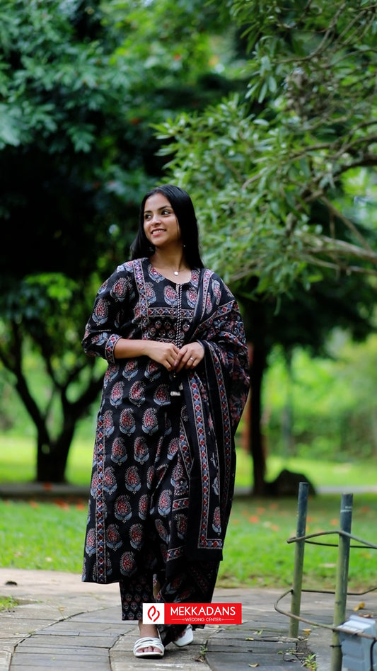 Hand-Block cotton kurta set