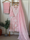 PRODUCT CODE-4222 |PASTRY PINK COTTON 3 PIECE SALWAR SET