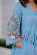 PRODUCT CODE - 3111 | ICE BLUE COTTON SALWAR 3 PIECE SET