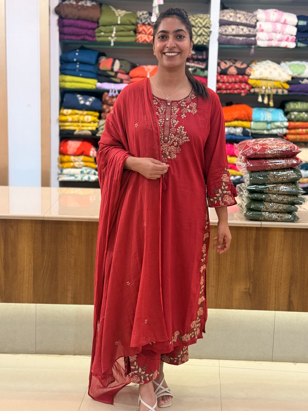 CHERRY RED SALWAR SET