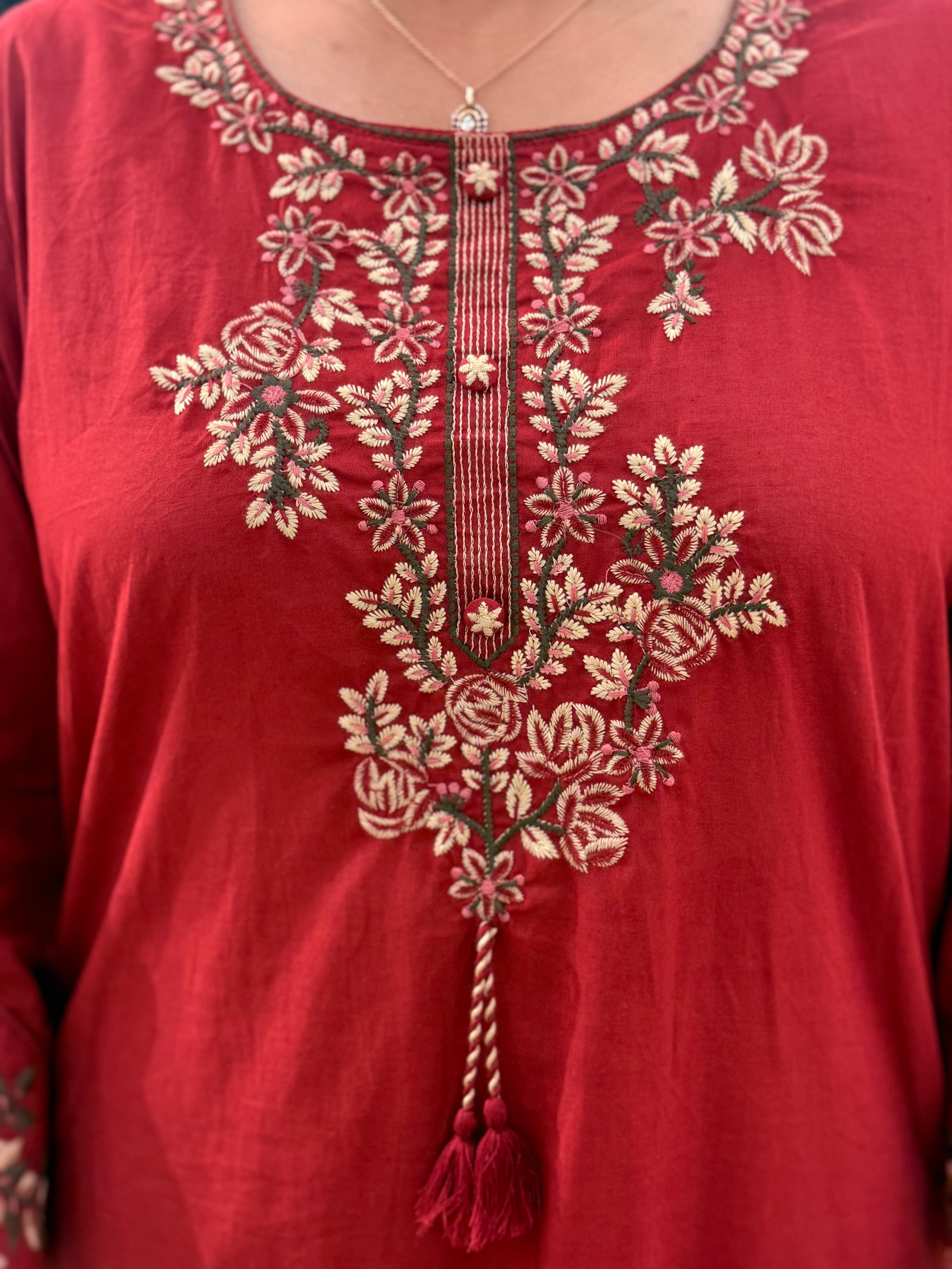CHERRY RED SALWAR SET