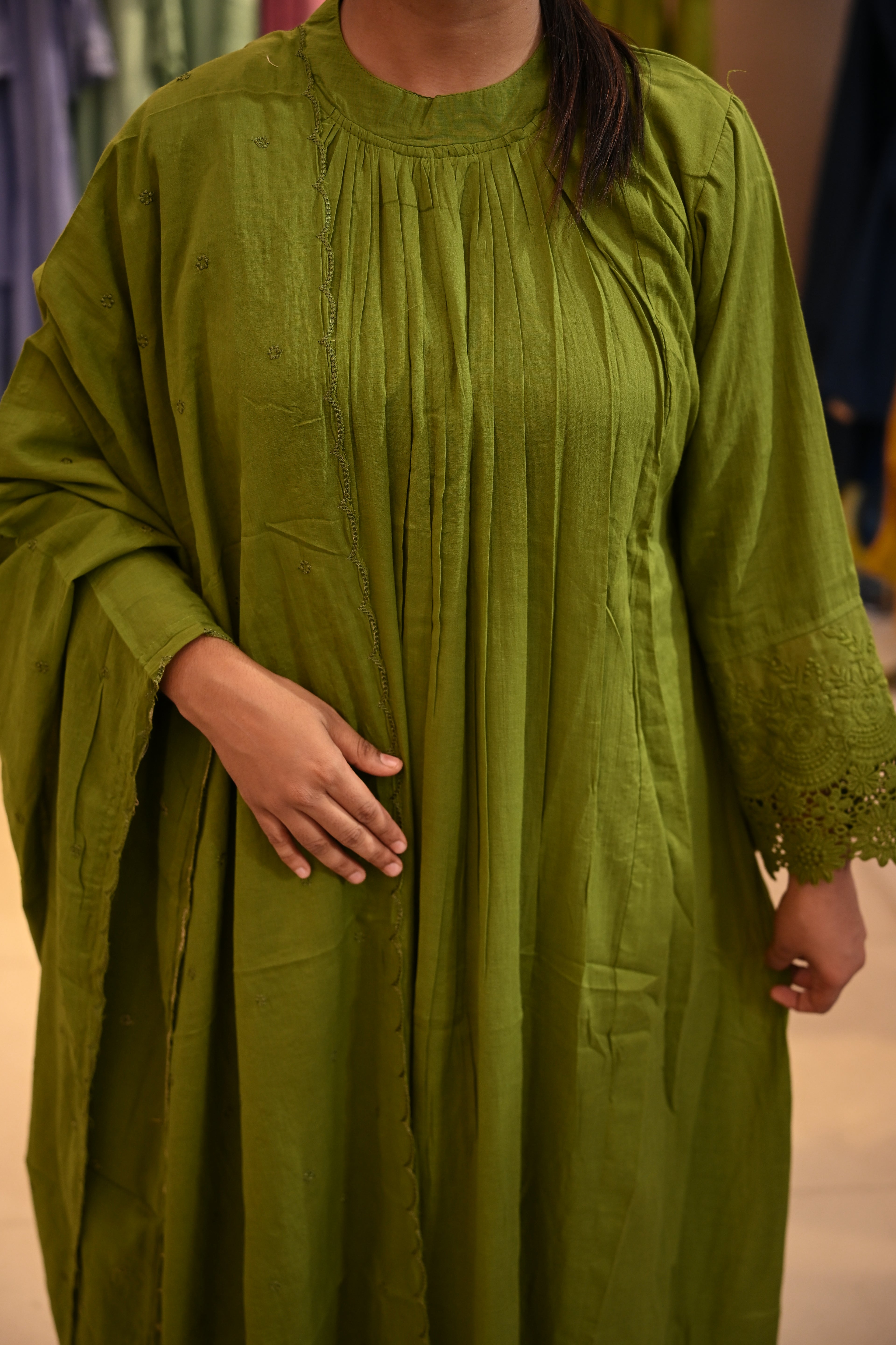 OLIVE GREEN SALWAR SET