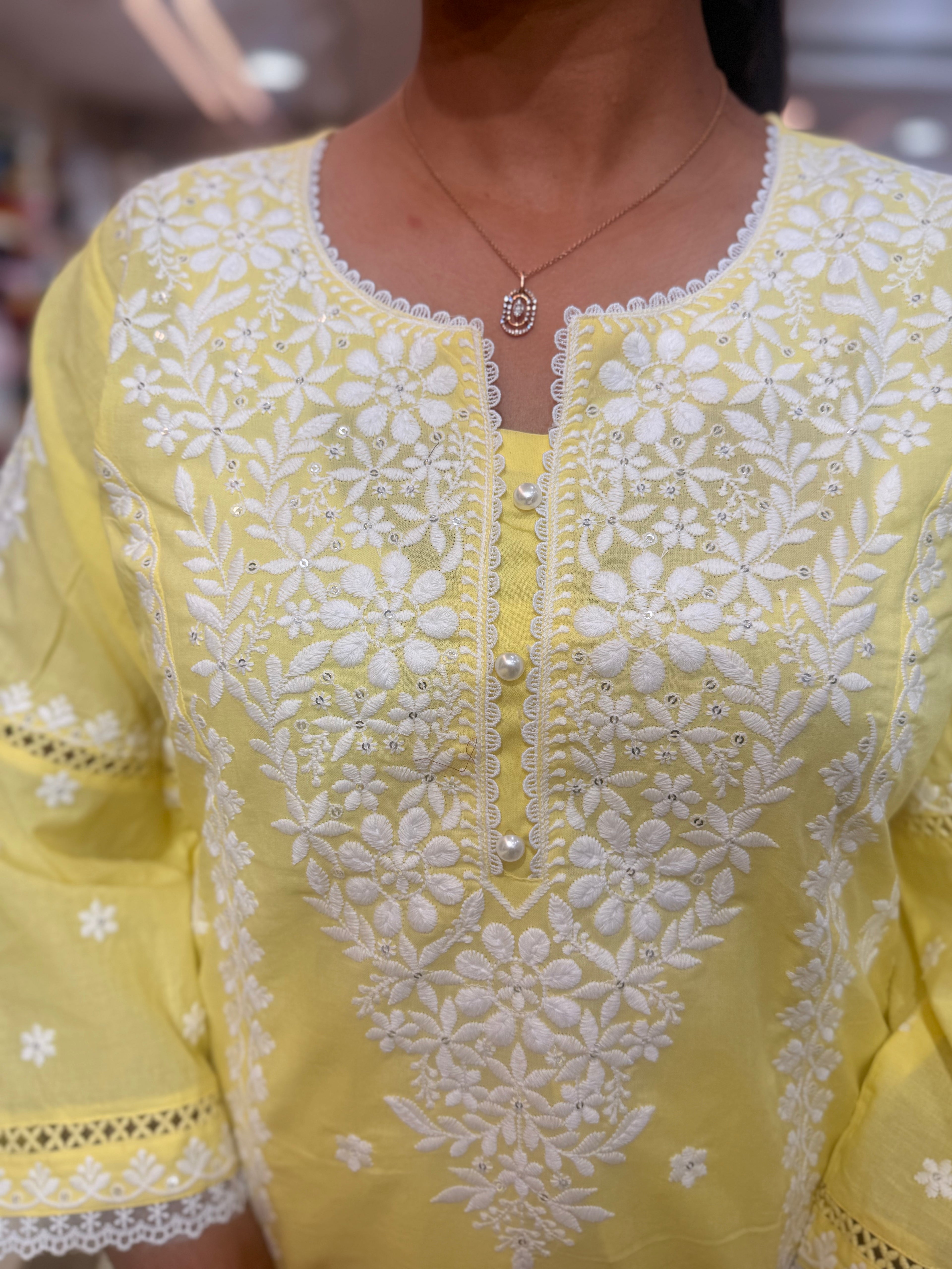 PRODUCT CODE- 4333 | PASTRY LEMON YELLOW COTTON 3 PIECE SALWAR SET