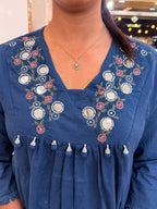 PRODUCT CODE - 5000 | ROYAL BLUE COTTON SALWAR 3 PIECE SET