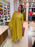 PRODUCT CODE - 5000 | YELLOW COTTON SALWAR 3 PIECE SET