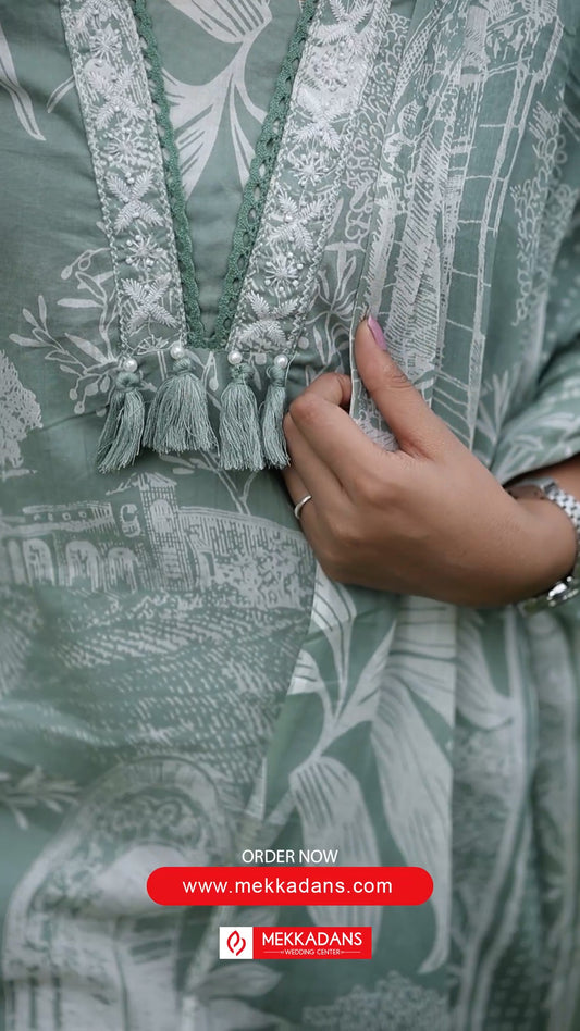 hand-block print design women's kurta set